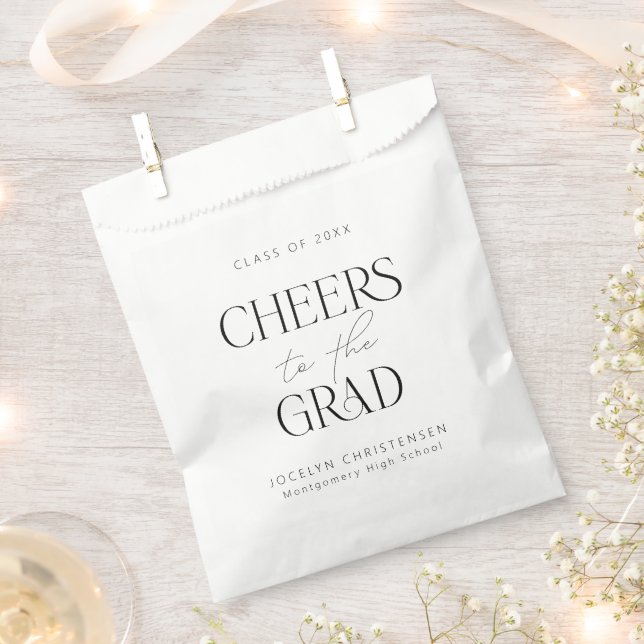 Cheers to the Grad Personalised Graduation Favour Bags (Clipped)