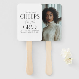 Cheers to the Grad Personalised Photo Graduation Hand Fan