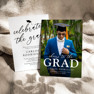 Cheers to the Grad Photo Graduation Invitation