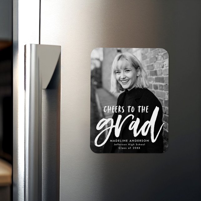 Cheers to the Grad Script Photo Graduation Magnet (Creator Uploaded)