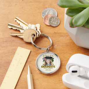 Cheers to the Graduate Custom Photo Name Family Key Ring