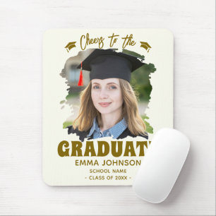 Cheers to the Graduate Custom Photo Name Family Mouse Mat