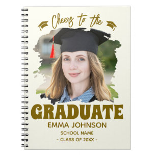 Cheers to the Graduate Custom Photo Name Family Notebook