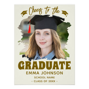 Cheers to the Graduate Custom Photo Name Family Poster