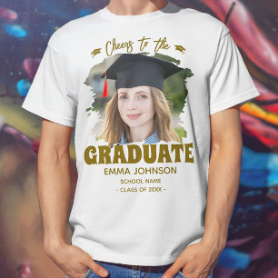 Cheers to the Graduate Custom Photo Name Family T-Shirt