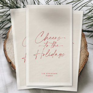Cheers to the Holidays Elegant Christmas Napkin