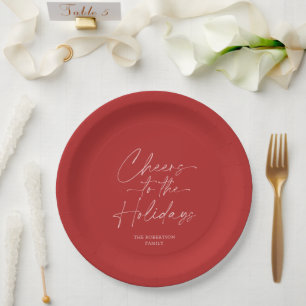 Cheers to the Holidays Festive Paper Plate