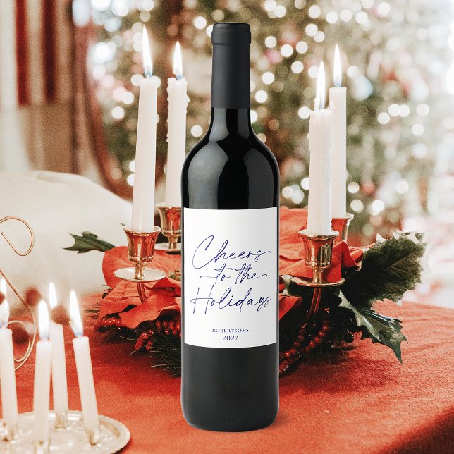 Cheers to the Holidays Personalised Wine Bottle Label (Creator Uploaded)