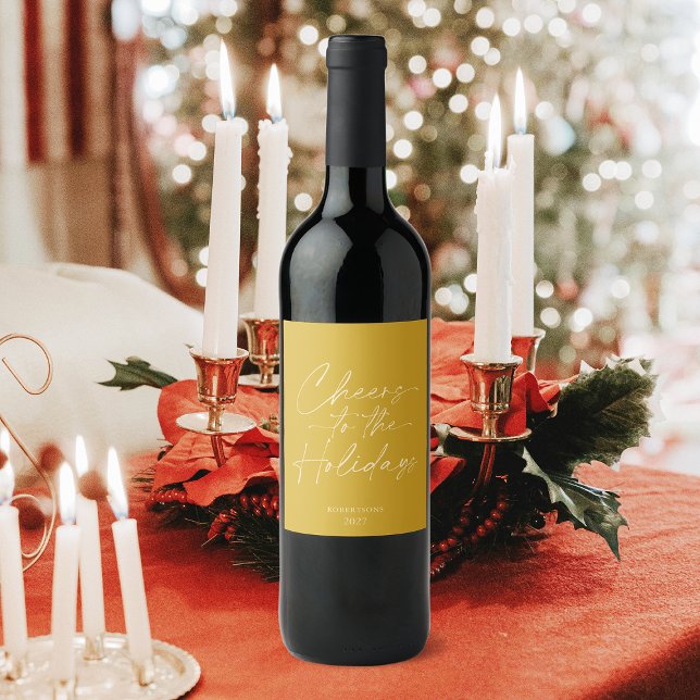 Cheers to the Holidays Personalised Wine Bottle Wine Label (Creator Uploaded)