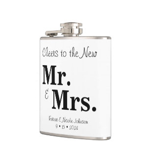 Cheers to the New Mr. & Mrs. Vinyl Wrapped Flask