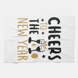 Cheers To The New Year 2025 Countdown Wine Drinkin Tea Towel