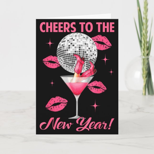 Cheers To The New Year 2026 Champagne Happy New Ye Card (Front)
