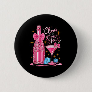 Cheers To The New Year 2026 Champagne New Years Ev 6 Cm Round Badge