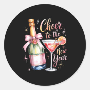 Cheers To The New Year 2026 Champagne New Years Ev Classic Round Sticker