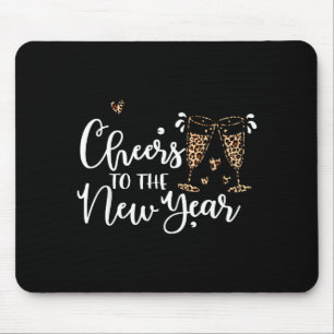 Cheers To The New Year 2026 Leopard Champagne Happ Mouse Mat