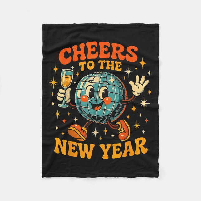 Cheers To The New Year 2026 Retro Party Gift  Fleece Blanket (Front)