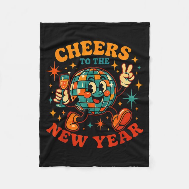 Cheers To The New Year 2026 Retro Party Gift  Fleece Blanket (Front)