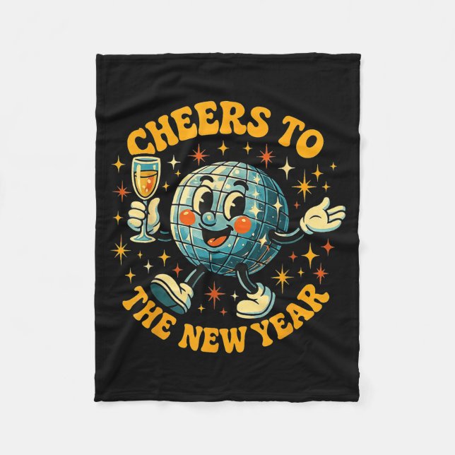 Cheers To The New Year 2026 Retro Party Gift  Fleece Blanket (Front)