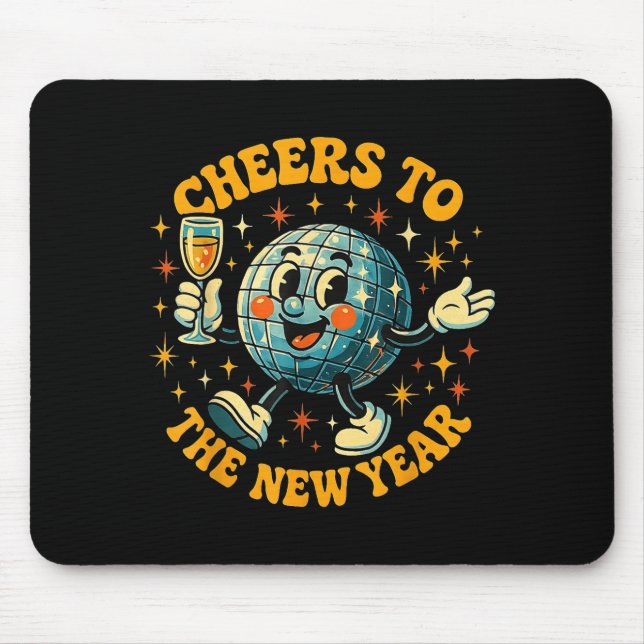 Cheers To The New Year 2026 Retro Party Gift  Mouse Mat (Front)