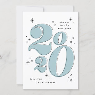 Cheers to the new year bold 2020 typography holiday card