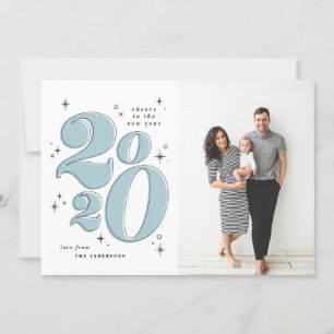 Cheers to the new year bold 2020 typography holiday card