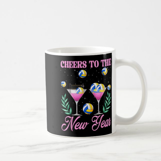 Cheers To The New Year Champagne Gl &amp; Volleyba Coffee Mug (Right)