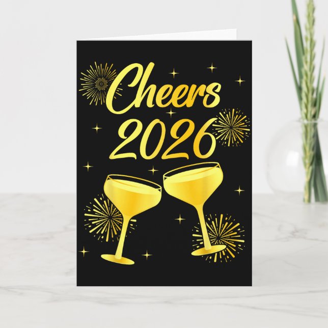 Cheers To The New Year Champagne Happy New Year 20 Card (Front)