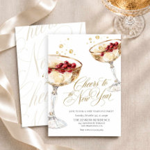 Cheers to the New Year Champagne Party Invitation