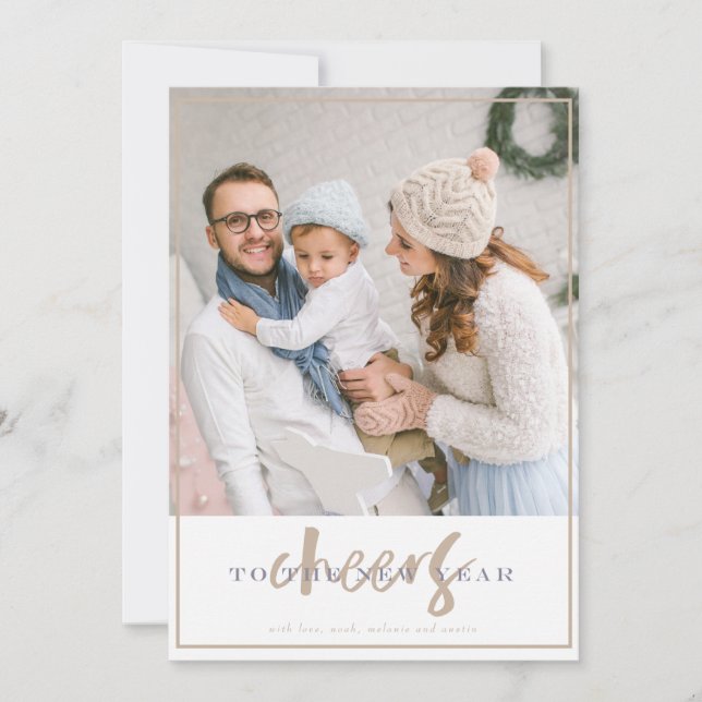 Cheers to the New Year Holiday Photo Card (Front)
