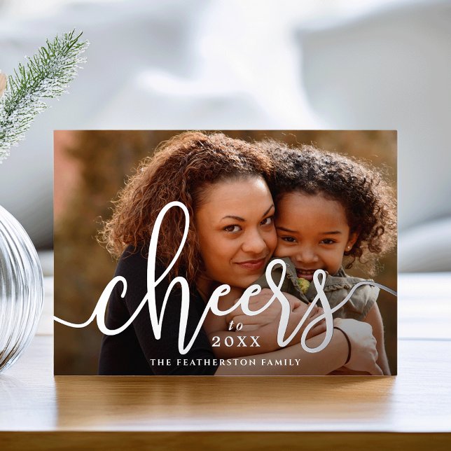 Cheers to the New Year Horizontal Photo Foil Holiday Card (Creator Uploaded)
