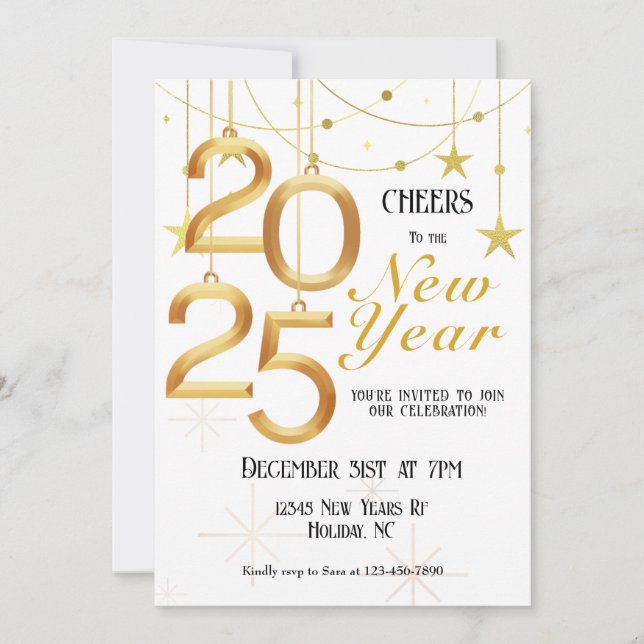 Cheers to the New Year Invitation (Front)