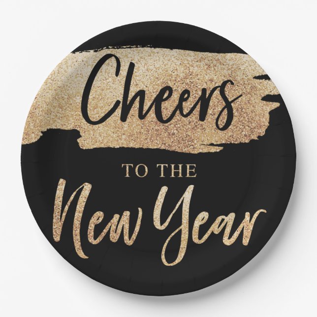 Cheers to the New Year Paper Plates (Front)