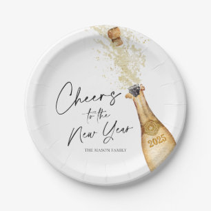 Cheers to the New Year Party Paper Plate