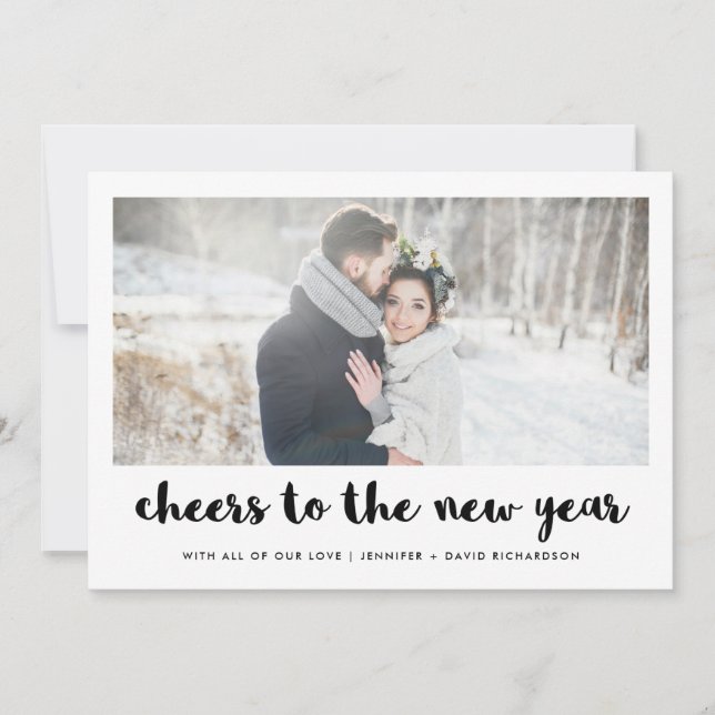 Cheers to the New Year | Photo Holiday Card (Front)