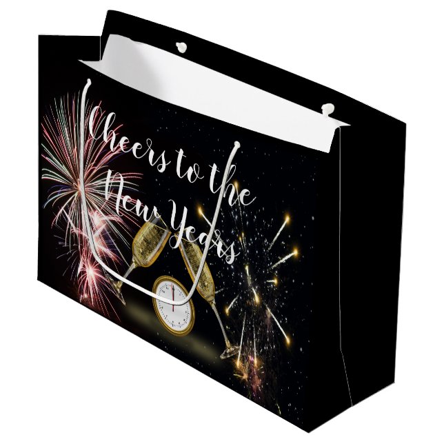 Cheers to the New Years Large Gift Bag (Front Angled)