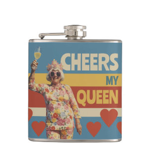 Cheers to the Queen Bride / Bestie / Mum / Boss Hip Flask