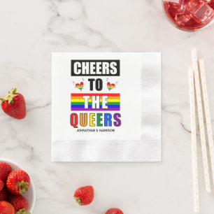 Cheers to the Queers Congratulations Personalized Napkin