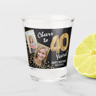 Cheers to the Years 40th Birthday 2 Photo Shot Glass