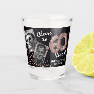 Cheers to the Years 60th Birthday 2 Photo Shot Glass