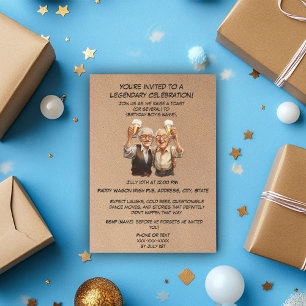 Cheers To The Years! Funny Old Man Birthday  Invitation