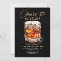 Cheers to Whiskey Adult Watercolor Birthday Party
