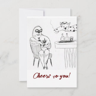 Cheers to you!  thank you card
