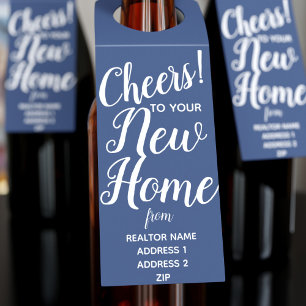 Cheers to Your New Home Realtor Welcome Gift Bottle Tag