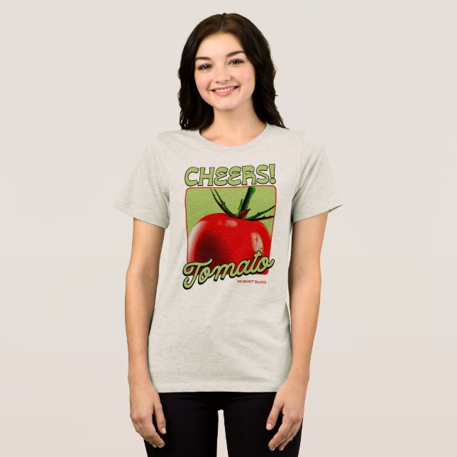 Cheers Tomato Retro Pop Art Tri-Blend Shirt (Front Full)