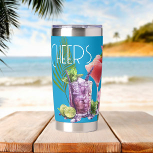 Cheers Tropical Drinks Party Insulated Tumbler