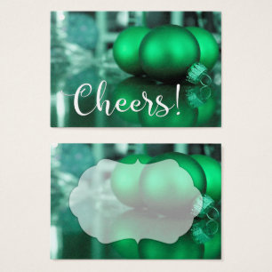 Cheers Typography Green Toned Ornaments Gift Tag