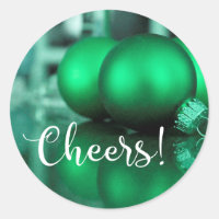Cheers Typography Green Toned Ornaments Photo
