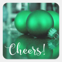 Cheers Typography Green Toned Ornaments Photo