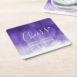 Cheers ultraviolet modern art wash paper coasters