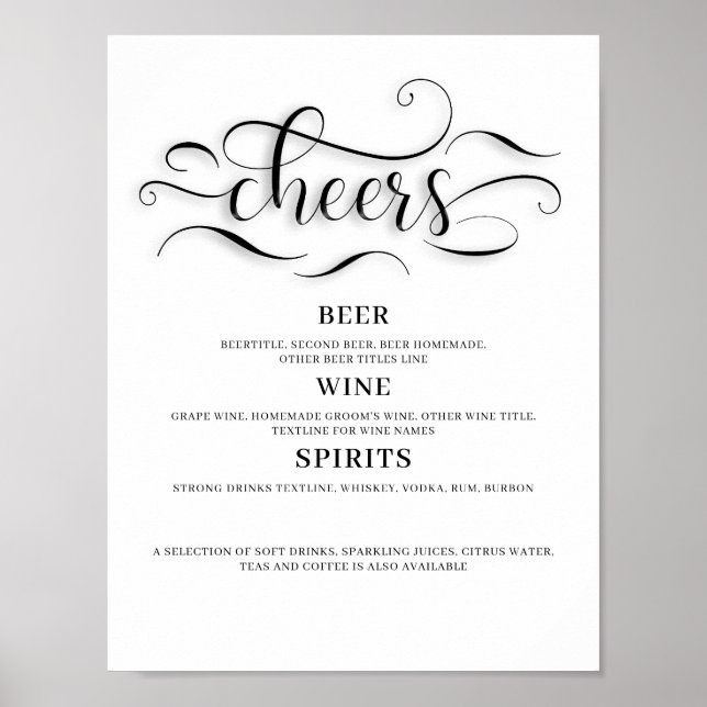 Cheers Wedding Bar Sign (Front)